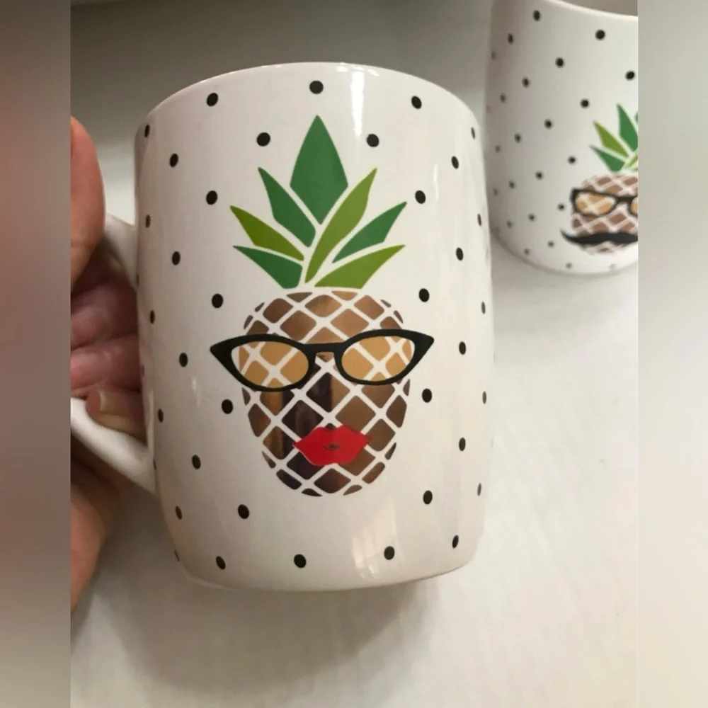 AMERICAN ATELIER (2)  Pineapple Coffee Mugs - Picture 7 of 7